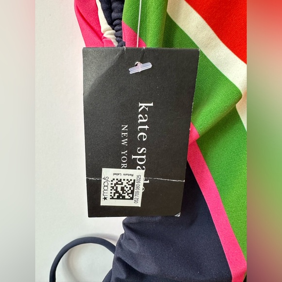 KATE SPADE - BNWT - Plunge V Multicolor Stripe One Piece - Medium - Picture 6 of 8